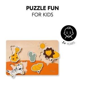 Puzzle din lemn certificat FSC, Hauck, Safari