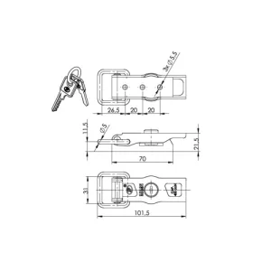 Inchizator oblon remorca cu cheie 400 kg pentru siguranta marfii  Cod: ZB-13