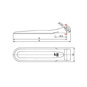Balama remorca metalica grea pentru oblon sau usa  Cod: ZW-01.170A