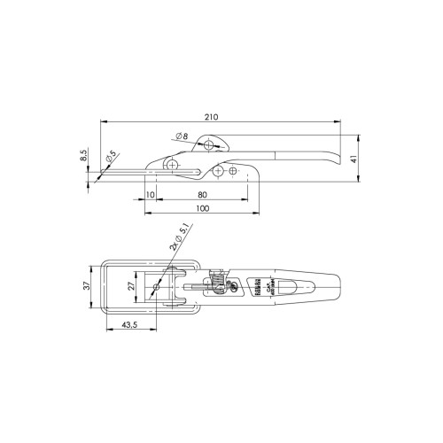 Inchizator oblon remorca 600 kg pentru usi metalice sau obloane  Cod: ZB-01 3