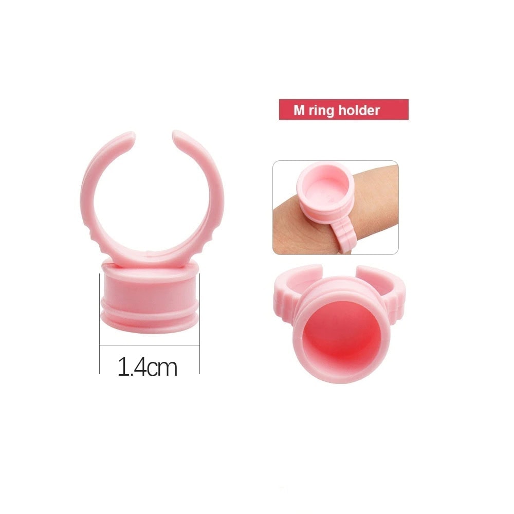 Inel din plastic roz 14 mm pentru adeziv set 10 bucati 3