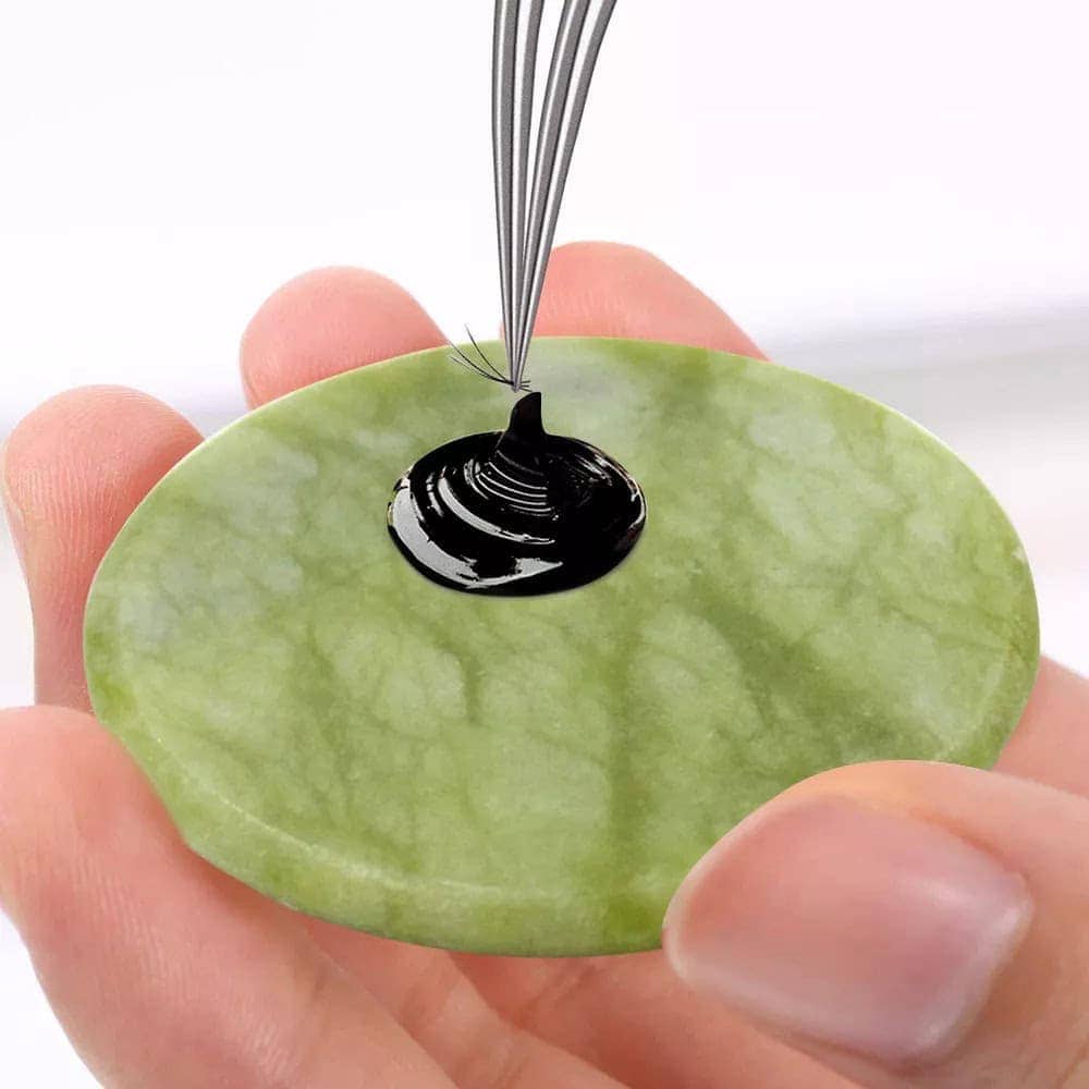 Piatra de Jad verde pentru adeziv extensii gene, diamteru 5cm 5