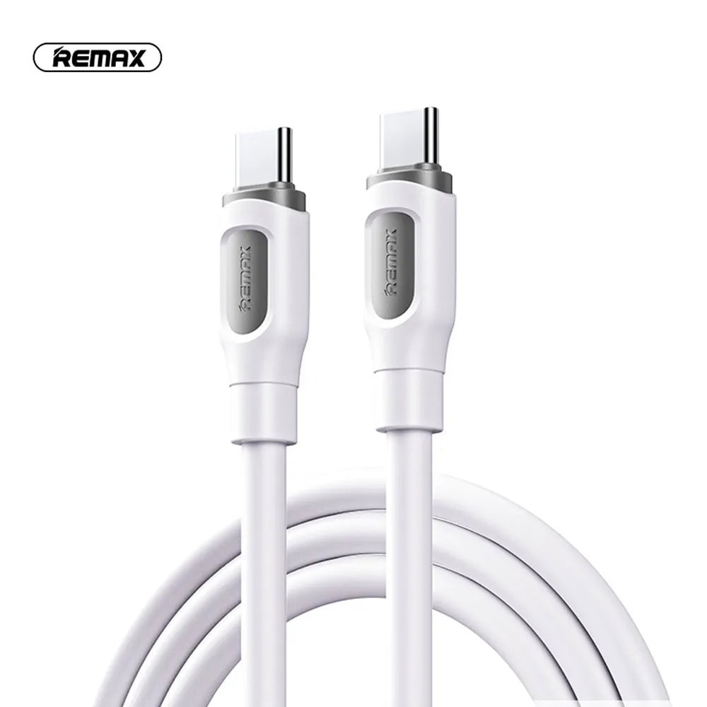 Cablu de date cu incarcare rapida REMAX RC-C111, USB-C la USB-C, 1 metru, 60W, alb 2