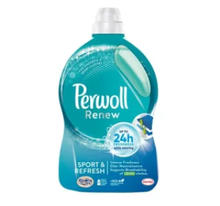 Detergent lichid Perwoll Renew Sport & Refresh, reda intensitatea culorilor inchise, curata intr-un mod delicat, 2970 ml, 54 spalari