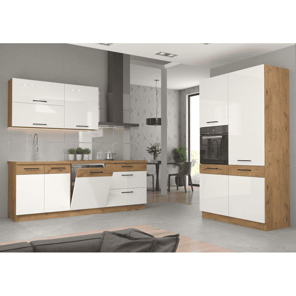 Usa pentru masina de spalat vase incorporata, stejar Lancelot/alb extra lucios HG, VEGA ZM 570x446 8