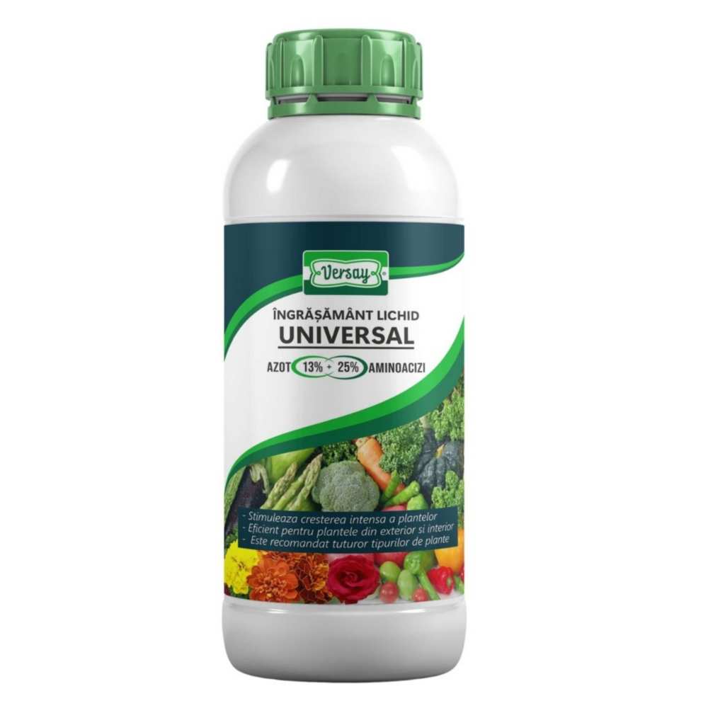 Ingrasamant lichid, azot 13%, aminoacizi 25%, stimulare crestere si refacere plante, 1 L, universal