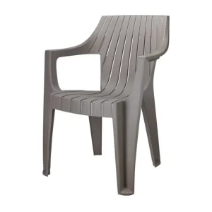Scaun pentru gradina DacEnergy©, polipropilena, rezistent UV si umezeala, fix, 61.5 x 61.5 x 84 cm, gri inchis