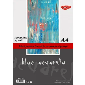 Bloc Acuarela A4, 190g/mp, 24 file, DACO
