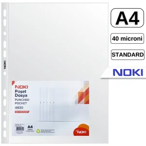 File protectie transparente, 40 microni, 100 buc/set, A4, NOKI