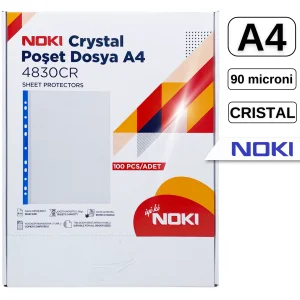 File protectie cristal, 90 microni, 100 buc/set, A4, NOKI