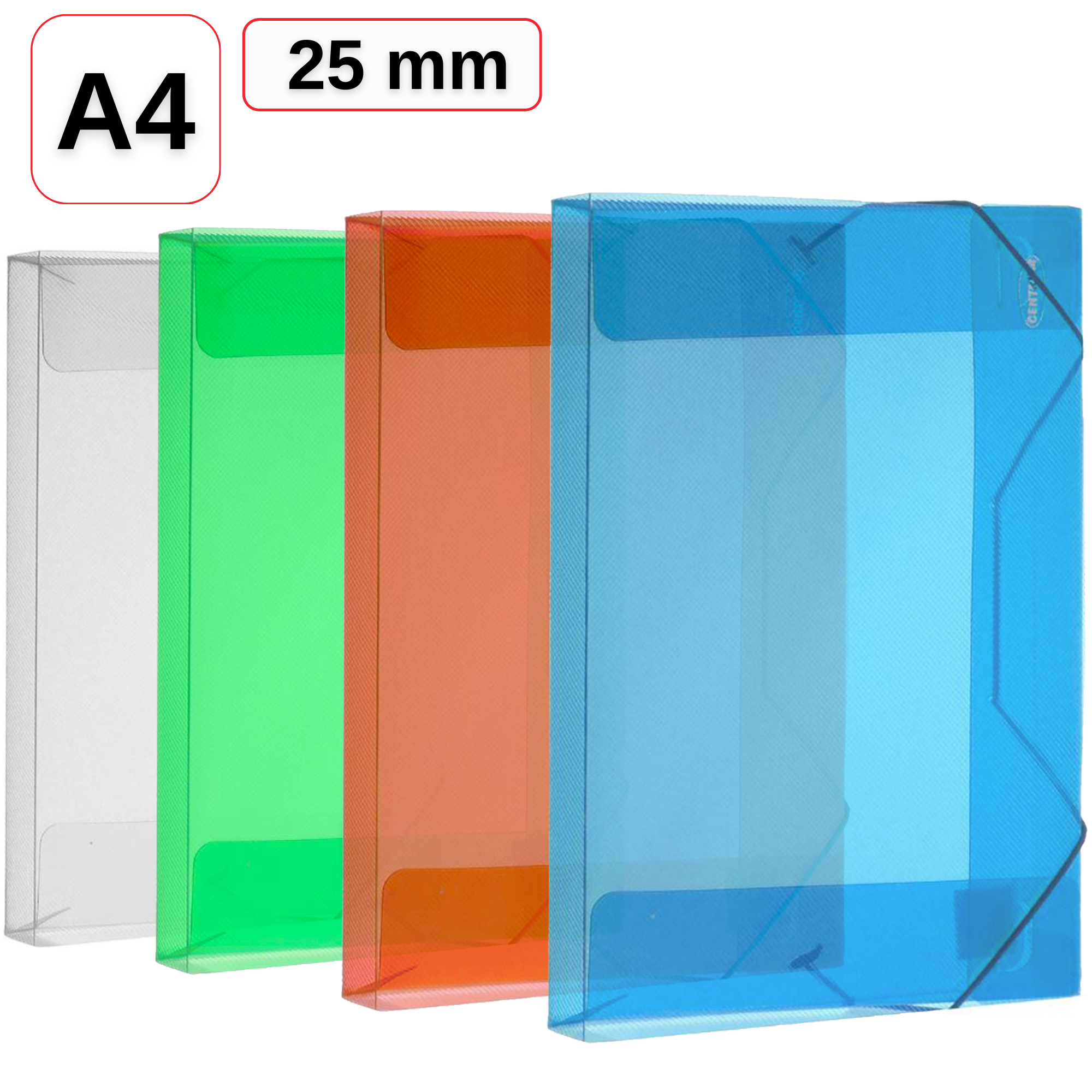 Mapa plastic A4, cu elastic si burduf 25 mm, CENTRUM