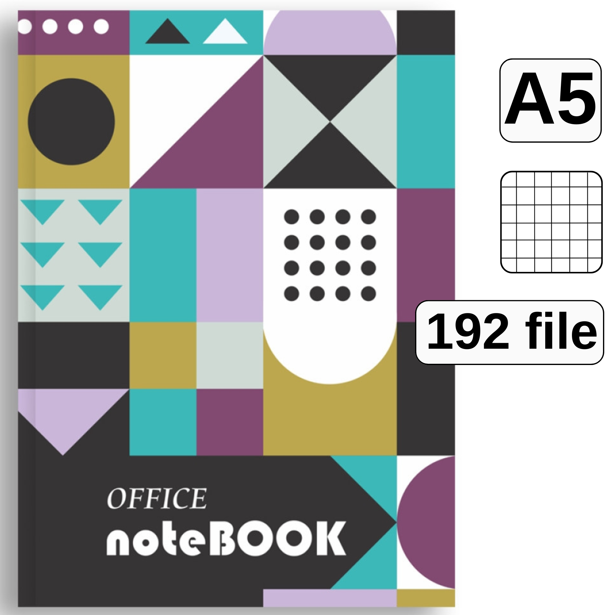 Registru A5, 192 file, cartonat, matematica, ARHI DESIGN