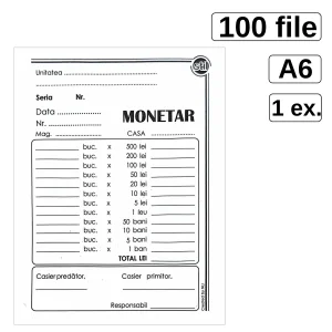 Monetar A6, 100 file/set