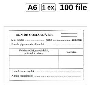 Bon comanda, A6, 100 file/set