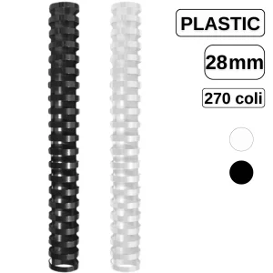 Inele din plastic pentru indosariere, 28 mm, capacitate de legare 270 coli