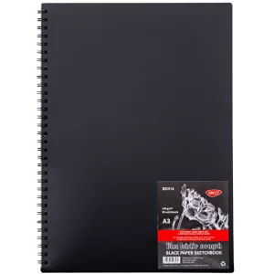 Bloc desen si schite A3 cu spitala, hartie neagra, 140gr/mp, 30 file, DACO