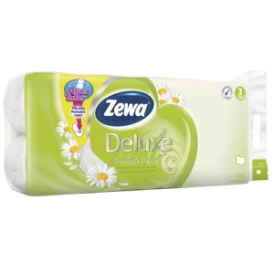 Hartie igienica, 3 straturi, 8 role/set ZEWA Deluxe Camomile Comfort, Aqua Tube