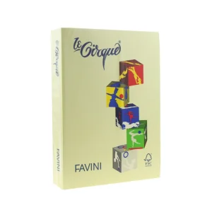 Hartie colorata Galben pal A4, FAVINI, 80 g/mp, 500 coli/top, cod culoare 100