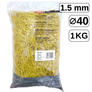 Elastice pentru bani, D 40 mm x 1.5 mm, 1 Kg, SCRIVA