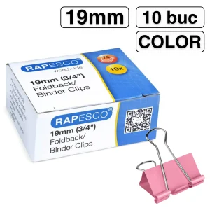 Clips color 19mm, 10 buc/cutie, RAPESCO