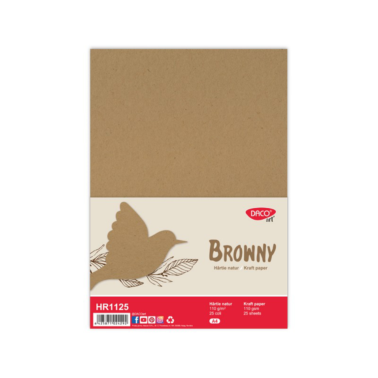 Hartie Kraft A4, 110 g/mp, 25 coli/top, DACO