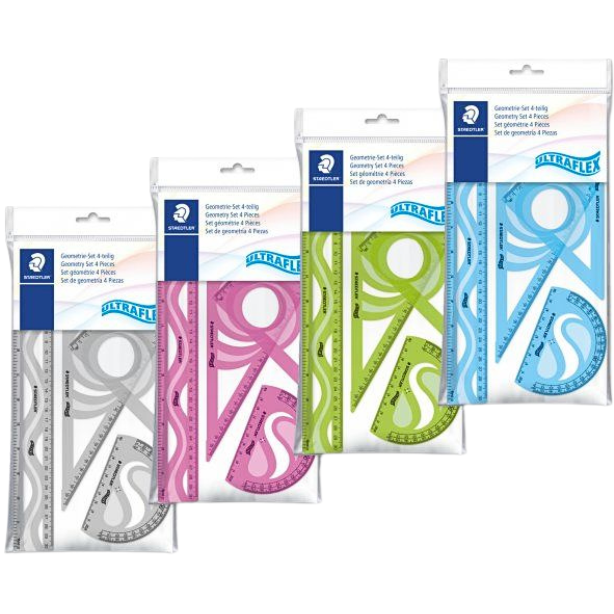 Set Geometrie, plastic flexibil, 4 piese, STAEDTLER Ultraflex