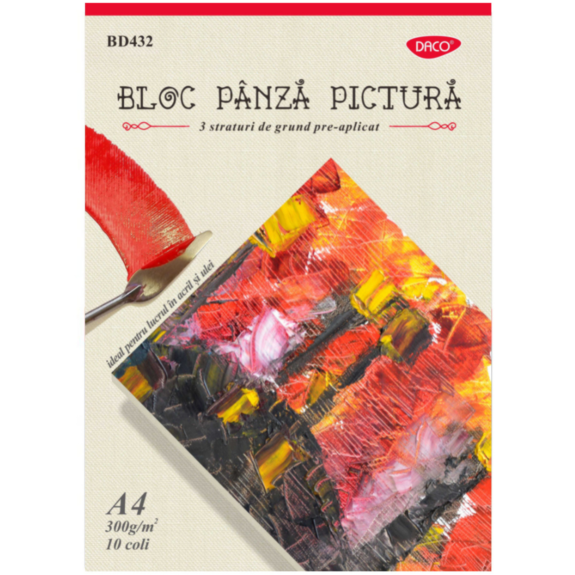 Bloc Panza Pictura A4, 300g/mp, 10 file, DACO