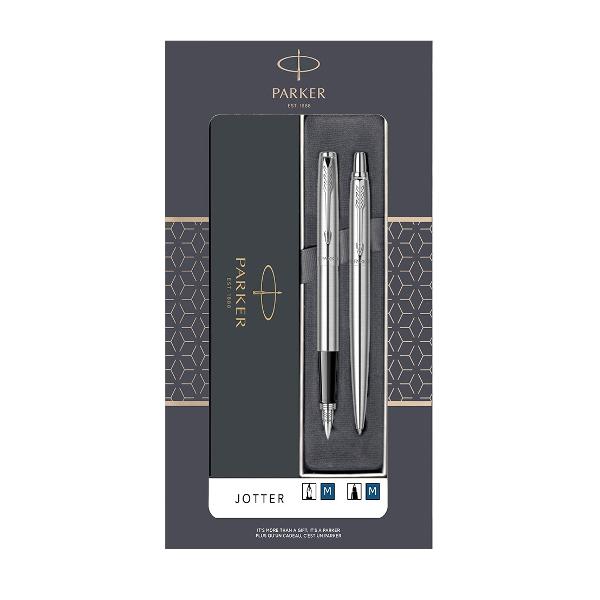 Set cadou stilou si pix PARKER Jotter, Stainless Steel CT