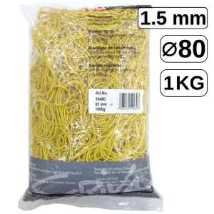 Elastice pentru bani, D 80 mm x 1.5 mm, 1 Kg, SCRIVA