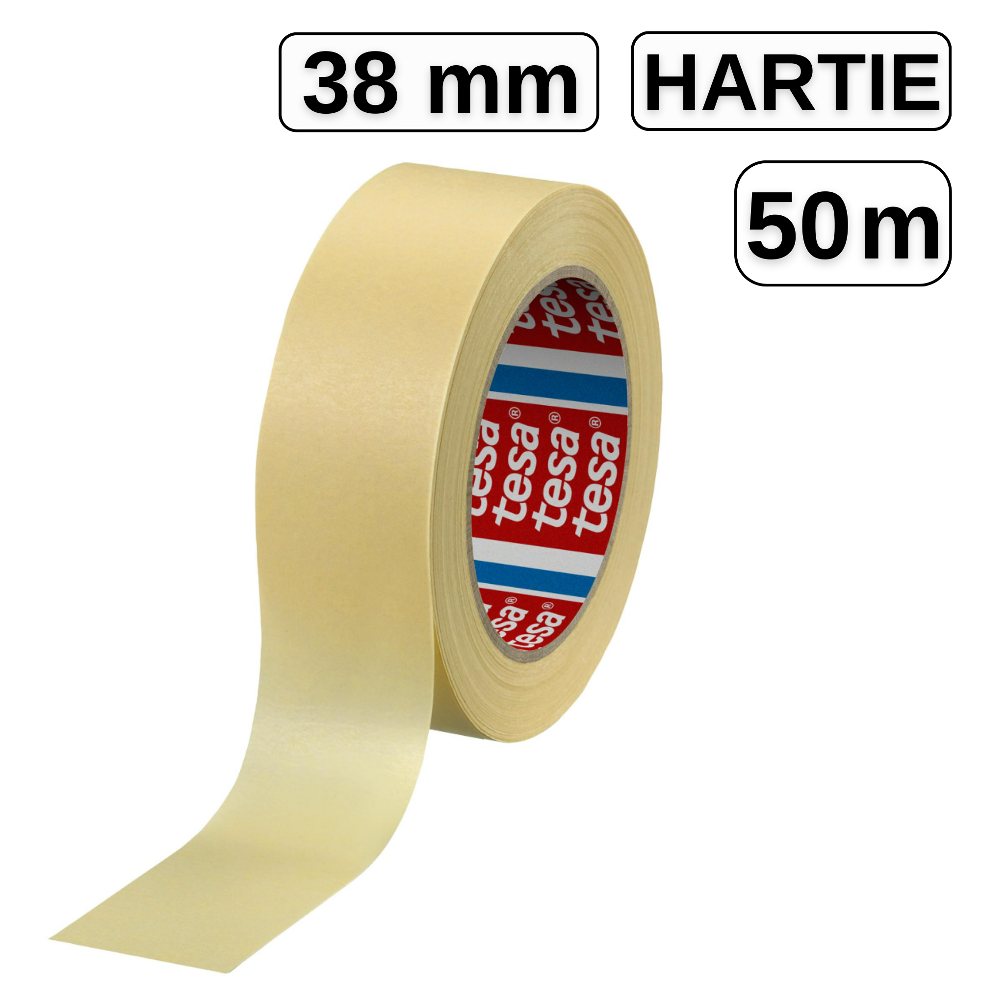 Banda adeziva din hartie, 38 mm x 50 m, TESA