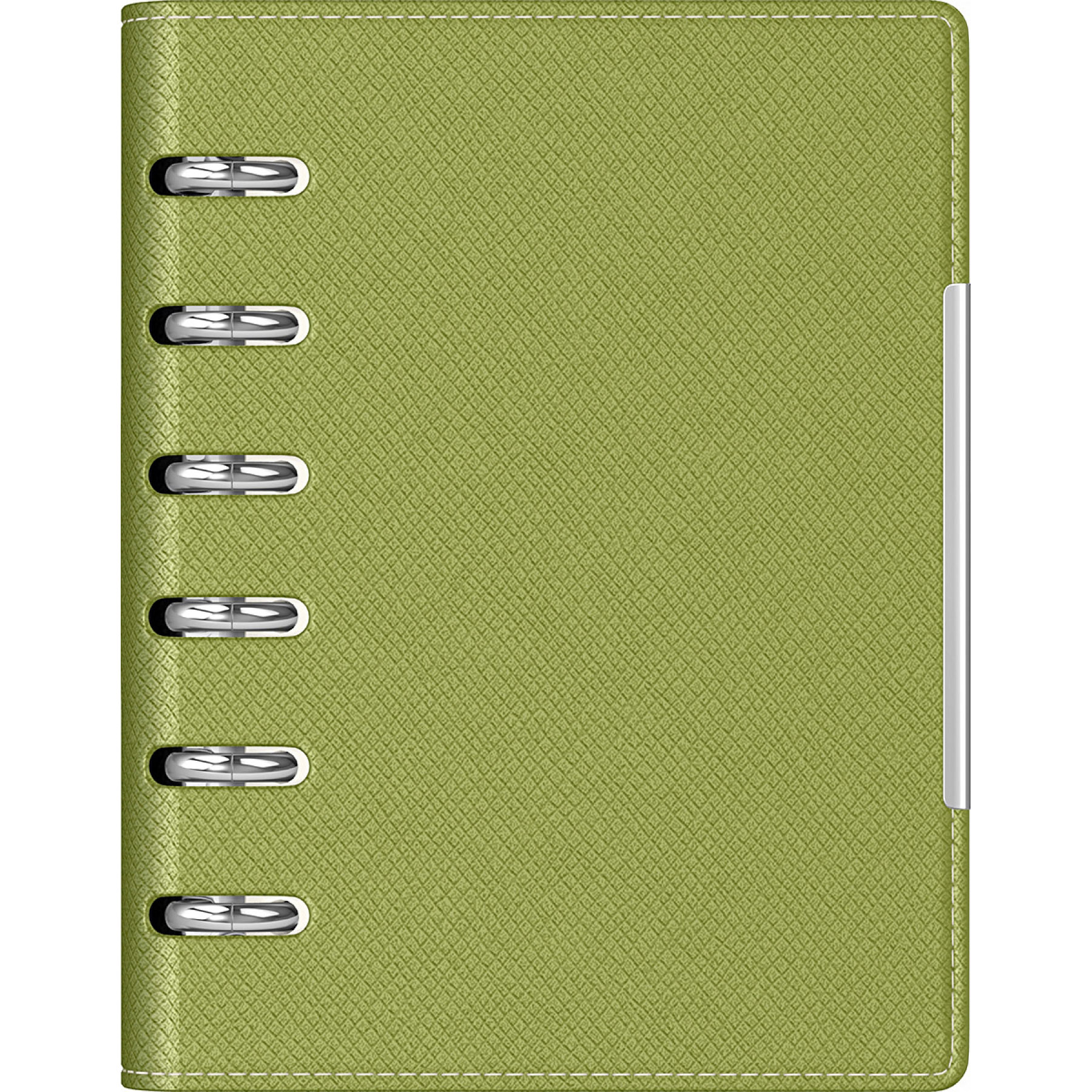 Agenda nedatata, cu 6 inele, 11x14 cm, PRECISION Alicante, Verde deschis