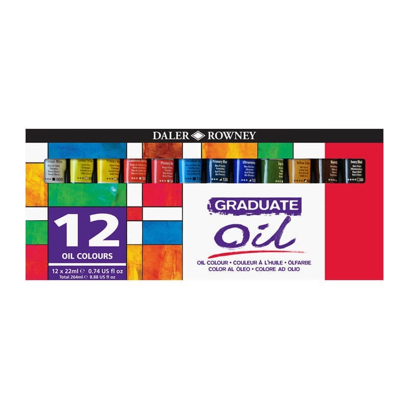 Culori ulei 22 ml, 12 culori/set, DALER ROWNEY Graduate