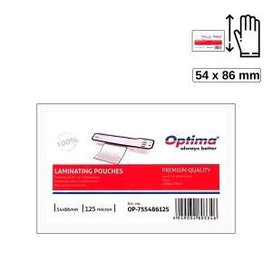Folie laminare 54 x 86 mm, 125 microni, 100 buc/top, OPTIMA
