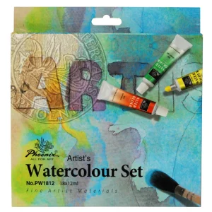 Acuarele tub 12ml, 18 culori/set, PHOENIX