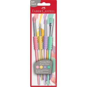 Pensule Soft Touch Pastel din par sintetic 4 buc/set FABER-CASTELL