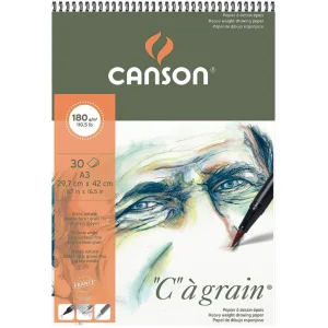 Bloc de desen cu spirala A3 180 g/mp, CANSON C a Grain, 30 file