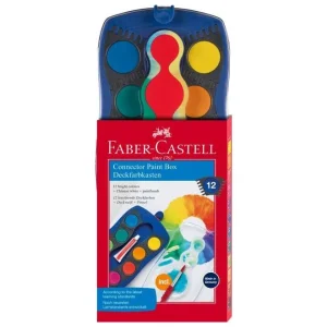 Acuarele 12 culori/set, FABER-CASTELL Connector Albastru