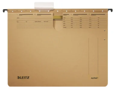 Dosar suspendabil A4 Kraft, cu sina si eticheta, carton 250 g/mp, LEITZ Alpha