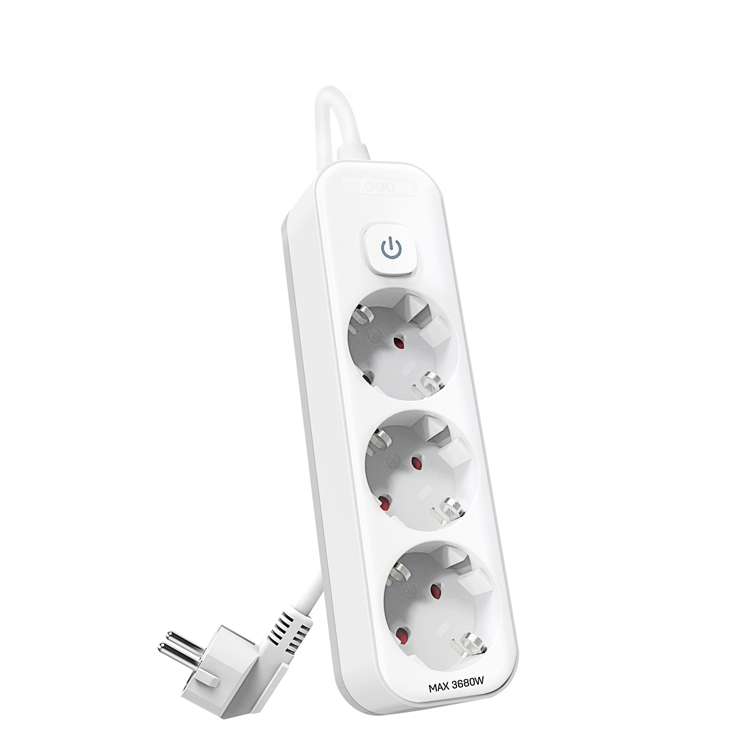 Prelungitor cu intrerupator, 5m, 3 prize si protectie pt copii, DELI