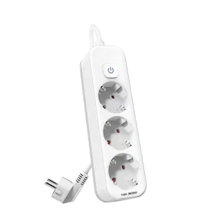 Prelungitor cu intrerupator, 5m, 3 prize si protectie pt copii, DELI