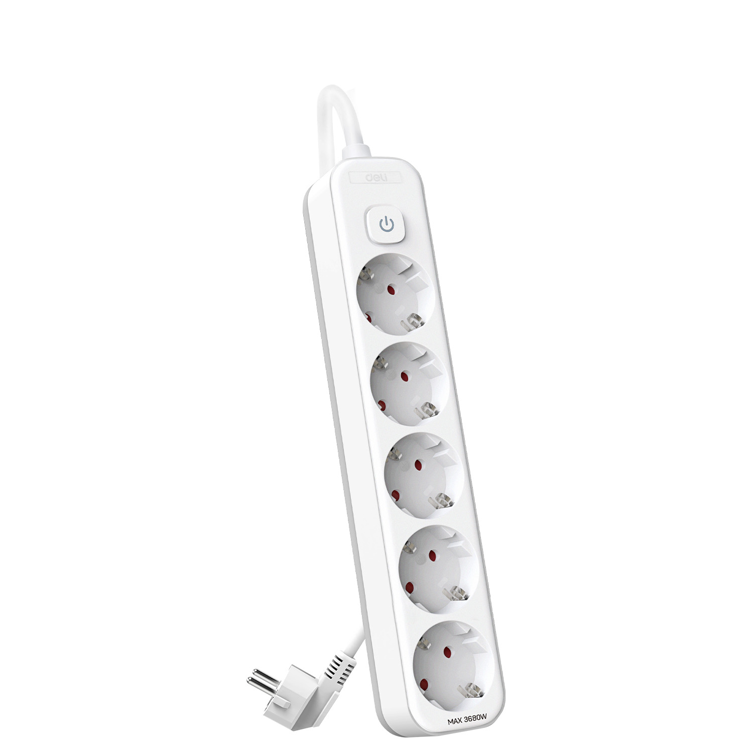 Prelungitor cu intrerupator, 5m, 5 prize si protectie pt copii, DELI