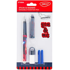 Stilou cu radiera, penita tip F, DACO You&Me Supererou