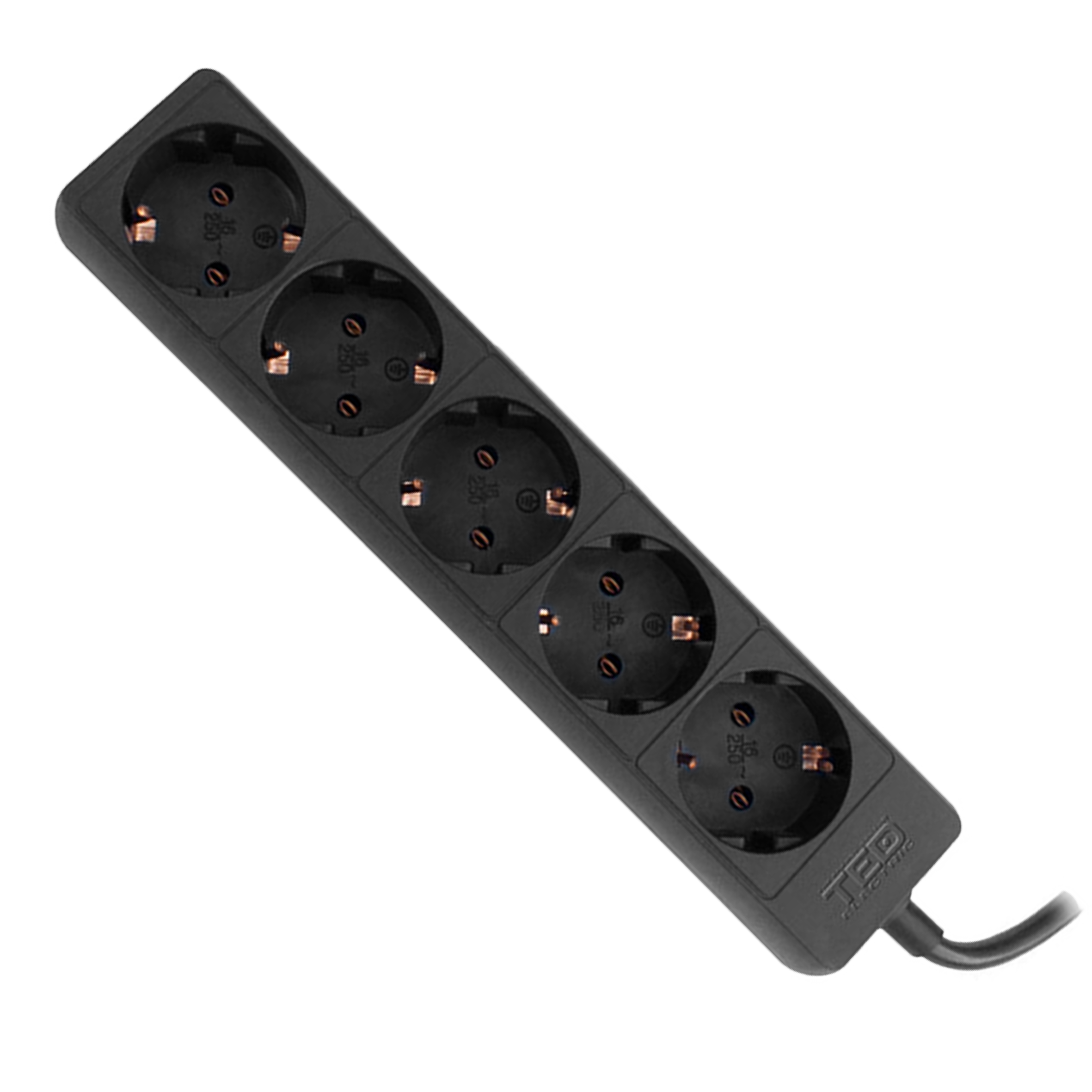 Prelungitor 1.5 m negru, 5 prize si protectie, 3680W, 16A, TED Electric
