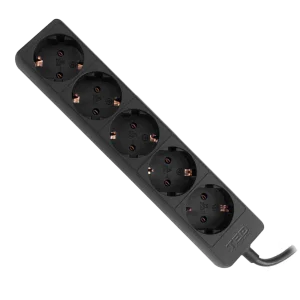 Prelungitor 1.5 m negru, 5 prize si protectie, 3680W, 16A, TED Electric