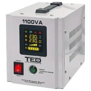 UPS pentru centrala, 1100VA, 700W, runtime extins, sinusoidala pura, ecran LCD, TED Electric