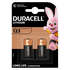 Baterie litiu CR123A 1400mAh 3V, 16.8 x 34.55 mm, DURACELL, 2 buc/set