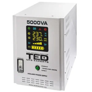 UPS pentru centrala, 5000VA, 3500W, runtime extins, sinusoidala pura, ecran LCD, TED Electric