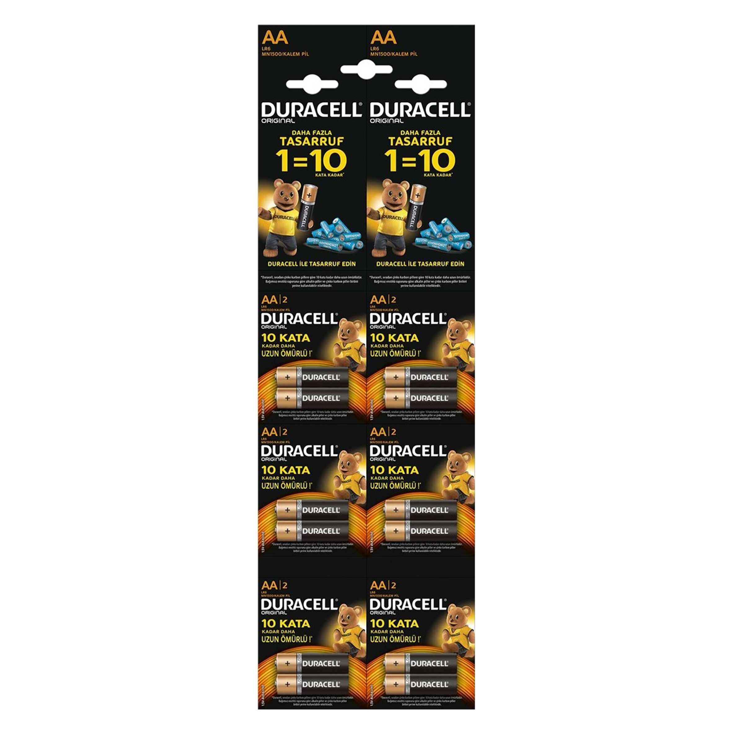 Baterie alcalina DURACELL AA LR6 1.5V, 20 buc/set