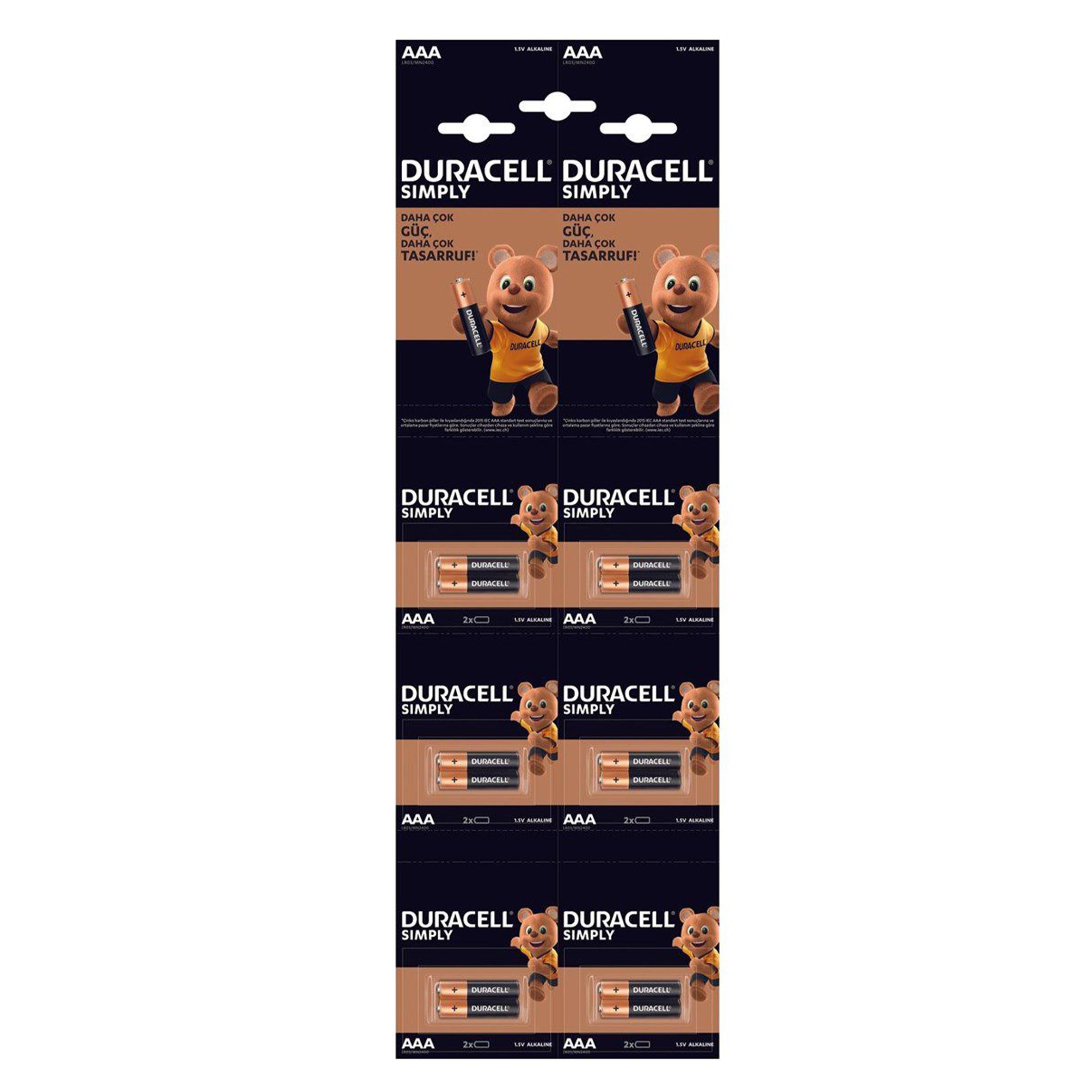 Baterie alcalina DURACELL AAA LR3 1.5V, 20 buc/set