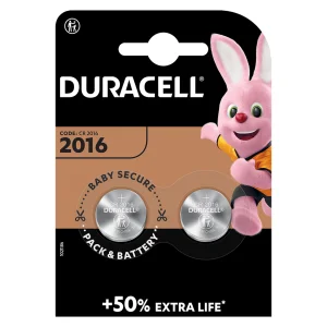 Baterie litiu CR2016 90mAh 3V, 20 x 1.6 mm, DURACELL, 2 buc/set